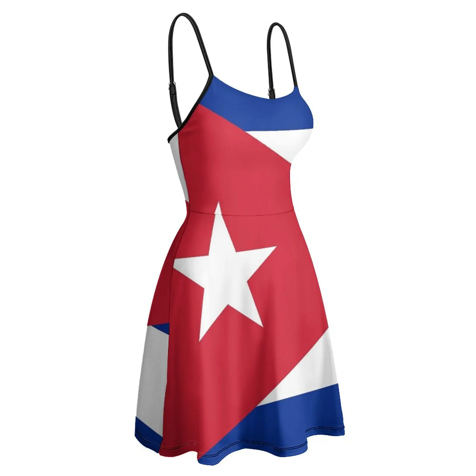 Vestido Exótico da Bandeira Nacional de Cuba, Autêntico Versão HD, Vestido de Fenda Feminina, Festas Engraçadas Novidade, Criativo