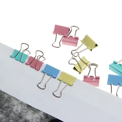 60Pcs Colorful Metal Binder Clips File Paper Clip Office Supplies 15mm Width