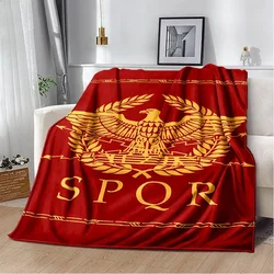 Coperte stampate con logo SPQR romano coperta calda per bambini coperta morbida e confortevole coperte da viaggio per la casa regalo di compleanno