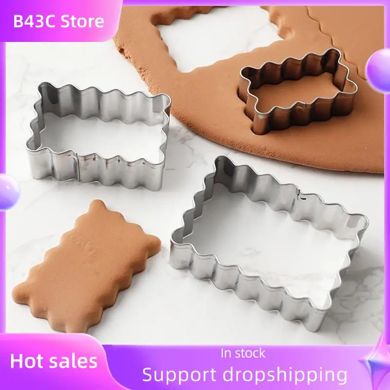 

B14C Blessing Frame Cookie Mold Wave Rectangular Cookie Cutter Wedding Fondant Cake Decoration Baking Mold