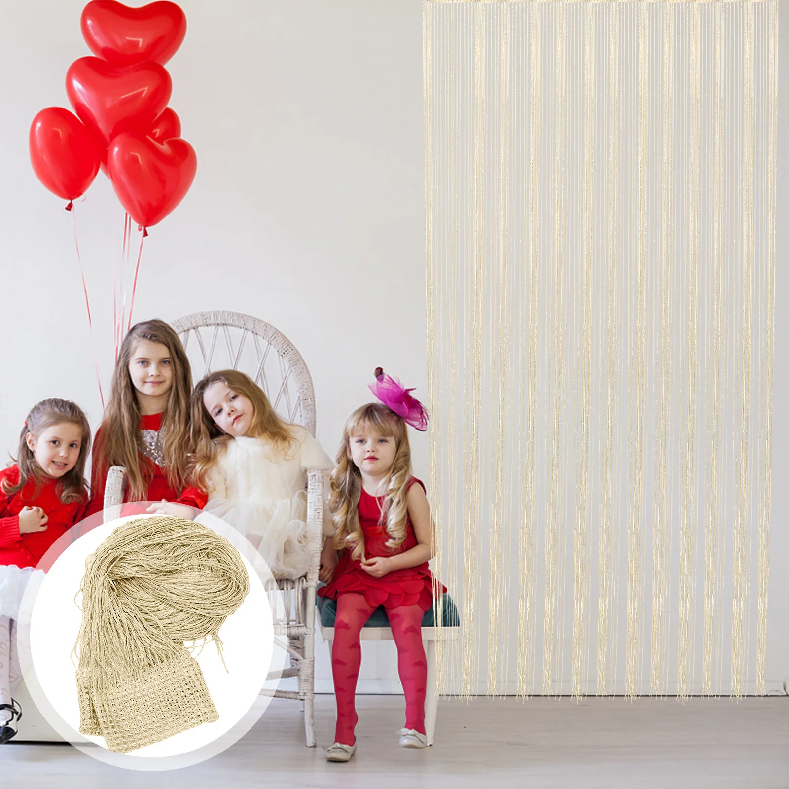 

2Pcs Door String Curtain Romantic Tassel Panel Room Divider Hanging Window Decoration Home Curtain String Curtains for Doorways