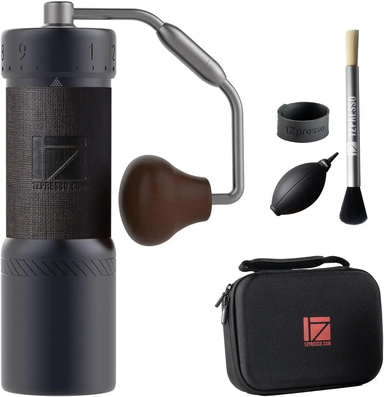 

1Zpresso J-Ultra Manual Coffee Grinder Iron Gray, Conical Burr, Foldable Handle, Magnet Catch Cup Capacity 40g,
