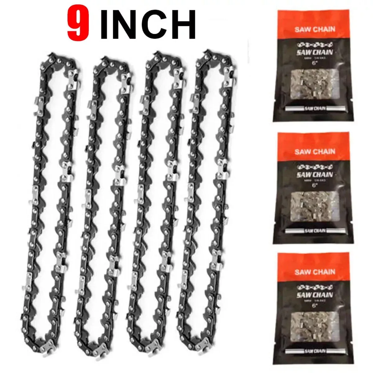 4PCS 8-inch chainsaw chain 45 drive links electric chainsaw parts suitable for 9-inch mini handheld electric chainsaw