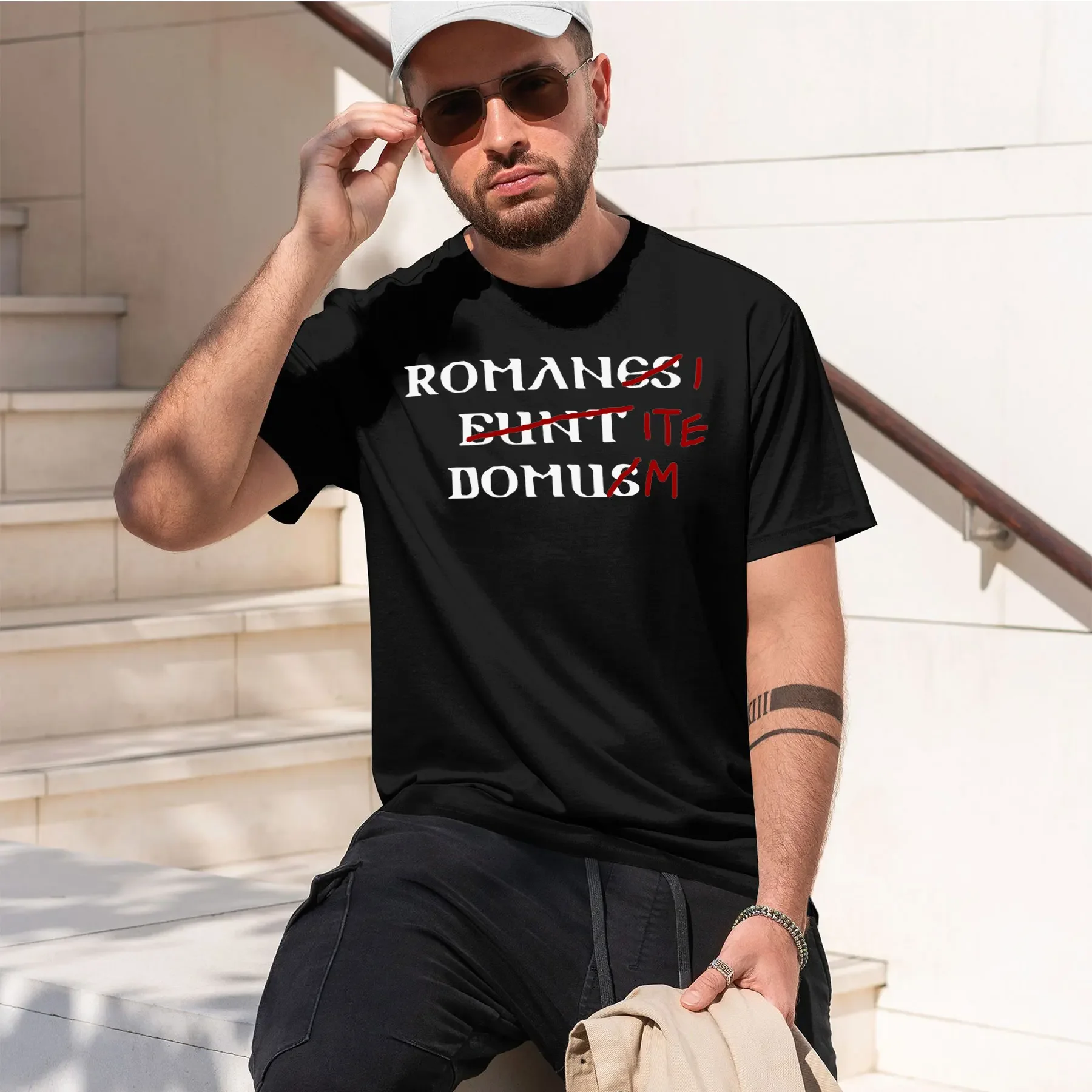 ROMANES EUNT DOMUS 2026, Nueva Camiseta de Moda, Estilo Retro, Estampado Divertido, Cuello Redondo, para Uso Diario, Cómoda