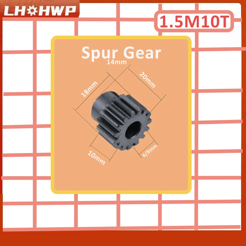 1.5 Module Spur Gear 1.5M 10T/12T/14T/15T/16T/17T Standard Hole 6mm/8mm/10mm/12mm Precision 45# Steel Motor Boss Gears