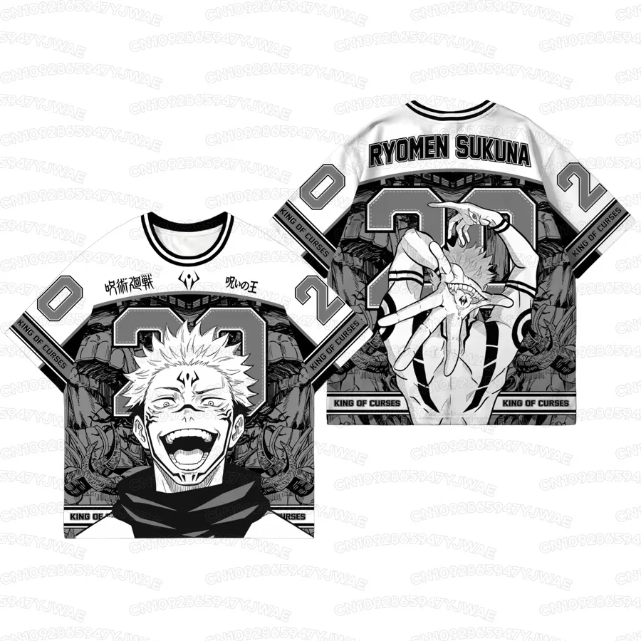 Sommer Herren Damen Sukuna Jujutsu Kaisen Jersey Cursed King Kinder T-Shirt Sommer Schnelltrocknendes Leichtes T-Shirt Oberteil – Detail 4