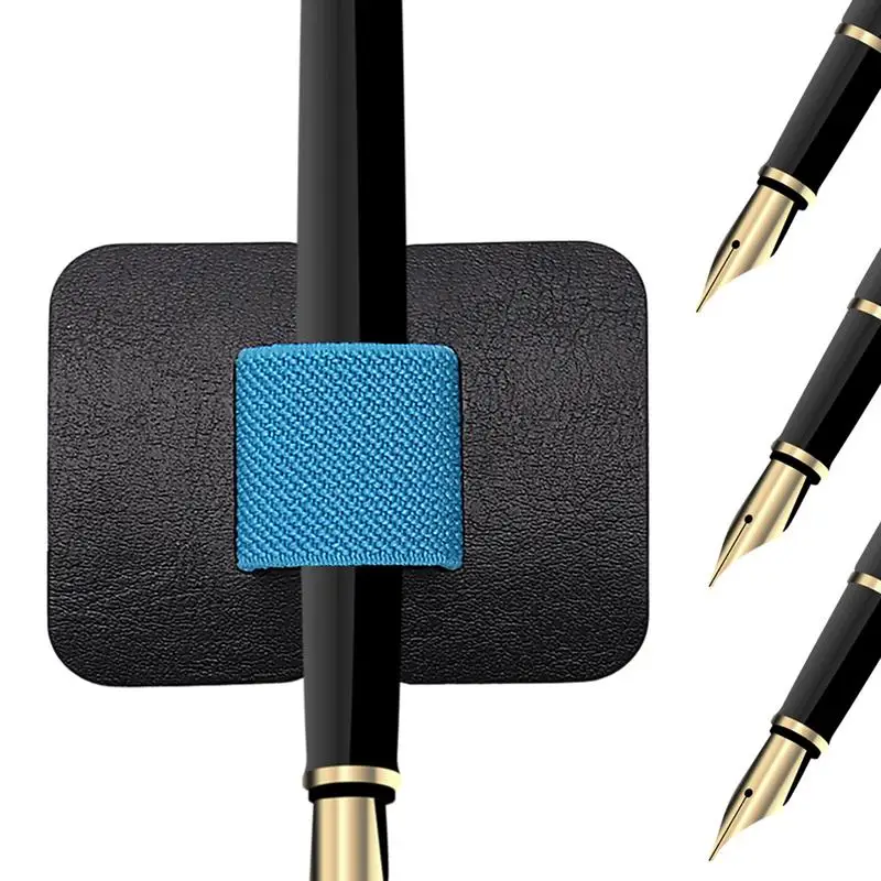 Elástico auto-adesivo PU couro lápis titular, clipe impermeável, caneta macia titular para notebook e computador