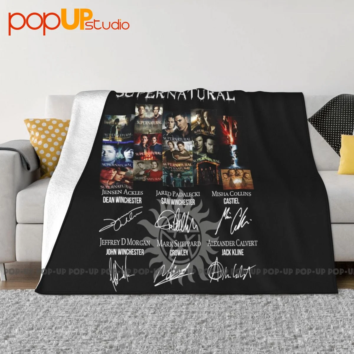 Supernatural 15 Years Of Anniversary Thank You For The Memories Blanket Bedroom High-Grade Mechanical Wash