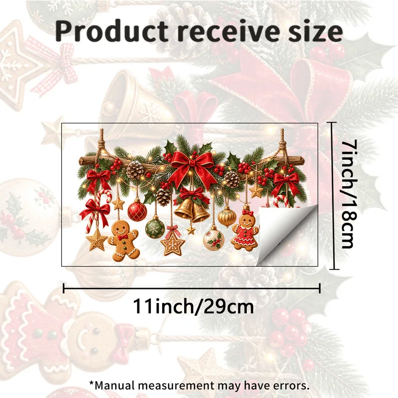 Christmas Gingerbread Man Toilet Tank Decoration Stickers，Self-Adhesive Holiday-Themed Wall Stickers For Bathrooms And Restrooms