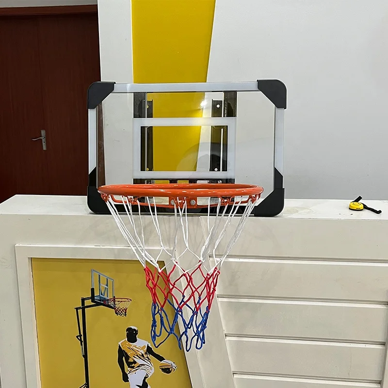 ห่วงบาสเก็ตบอลติดผนังขนาดเล็ก พร้อมแป้นบาสเหล็กแบบถอดได้ ขาตั้งบาสเก็ตบอลแบบปรับแต่งได้ ปี 2025