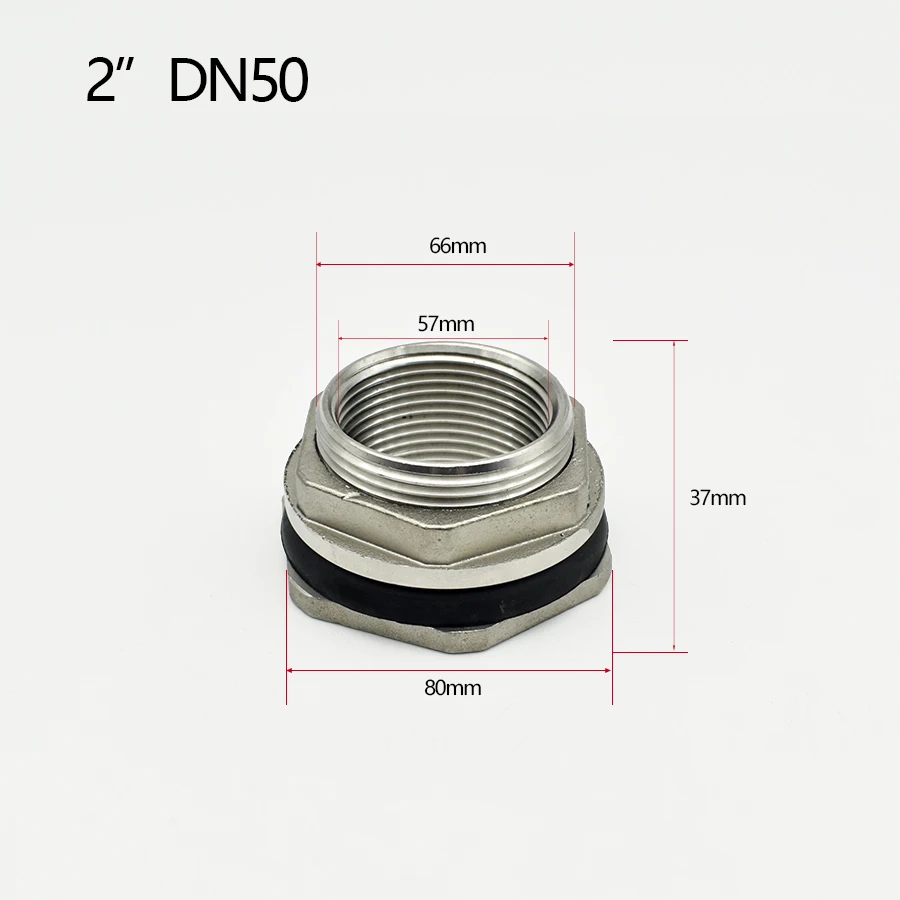 Schott-Wassertank-Anschlussadapter – BSP-Innengewinde aus Edelstahl 304, 1/2 Zoll, 3/4 Zoll, 1 Zoll, 1-1/4 Zoll und 1-1/2 Zoll Rohradapter – Detail 7