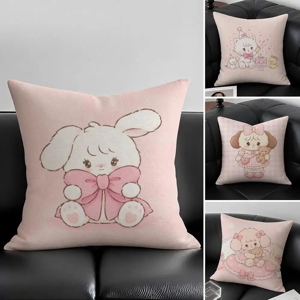Character mikko Cushion Cover Natural Linen Pillowcase Set, All-in-One Decor for Sofa, Bedroom & Chair