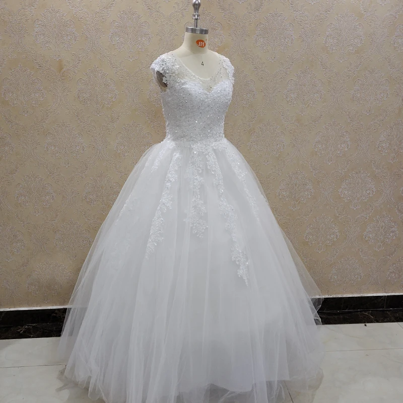 ZJ9099 2023 New Gorgesous Ball Gown Lace Wedding Dresses Summer Women Dress For Bridal Gown Customer Made Plus Size