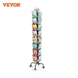 VEVOR Greeting Cards Display Rack 32 Pockets 360° Rotating Postcard Brochure Display Stand for Exhibitions Office Trade Shop