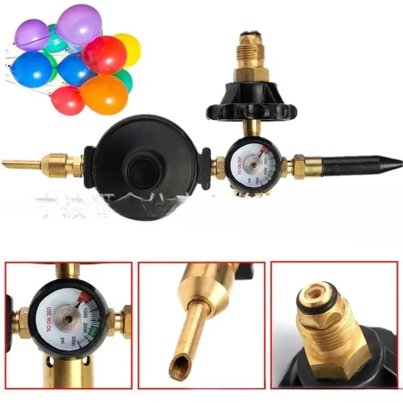 Outlet Helium Inflation Balloon Pressure Reducing Valve Helium Inflation Tool G5/8,CGA580 All Copper Large Double