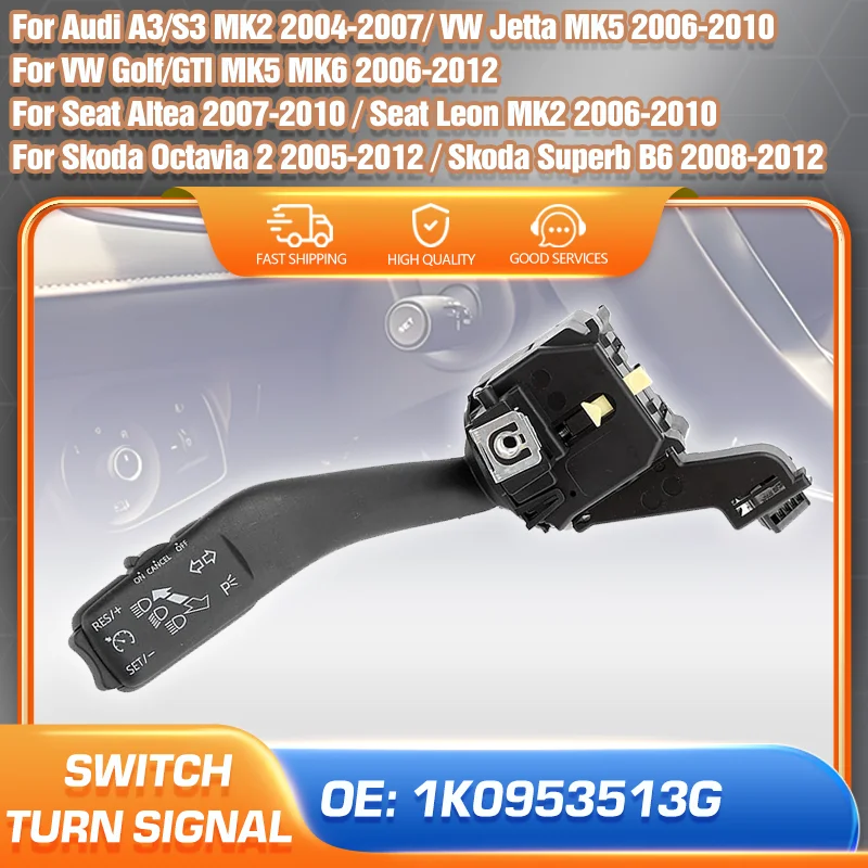 

For Audi A3 S3 Seat Altea Leon Skoda Superb Octavia 2 Cruise Control Turn Signal Switch VW Golf 5 6 GTI MK5 MK6 VW Jetta MK5