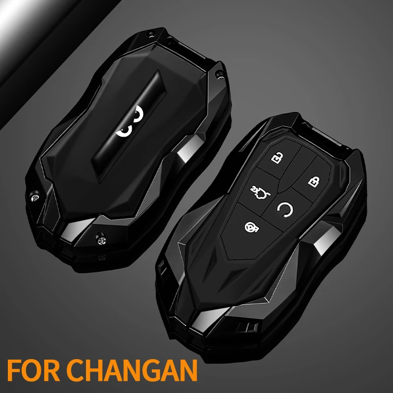 Zinc Alloy Car Key Case Cover For Changan CS35 CS55PLUS CS75 PLUS Eado UNI-T UNI K Protective Keychain Buckle Bag Accessories