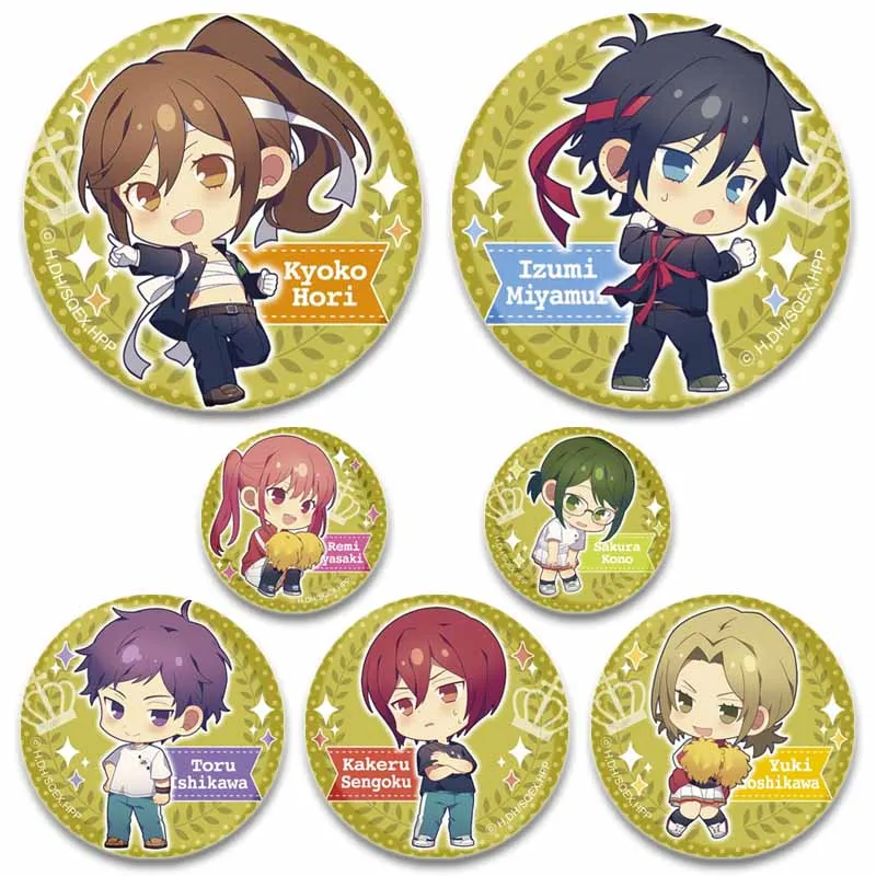 Cute Anime Horimiya Badge Love Cartoon Miyamura Izumi Hori Kyouko Brooch Pins Backpack Hat Bag Decoration Snap-in Badges Gifts