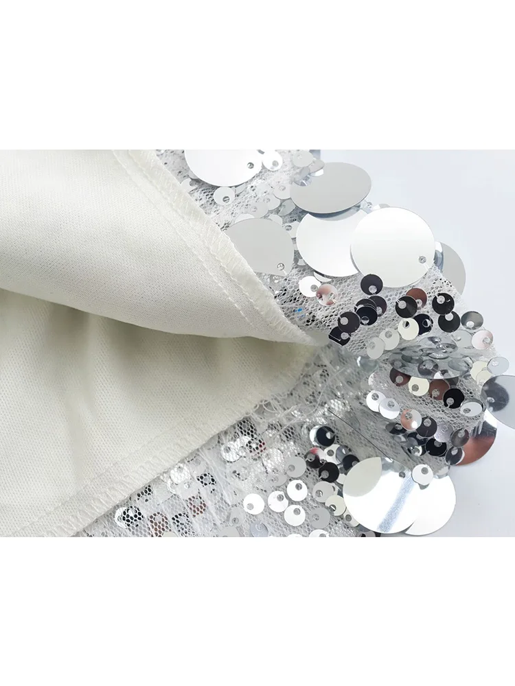 TFMLN 2 Colors Sequin Skirt For Woman Fashion High Waist Mini Skirt Woman Shiny Elegant Casual Short Skirts Women 2025 New