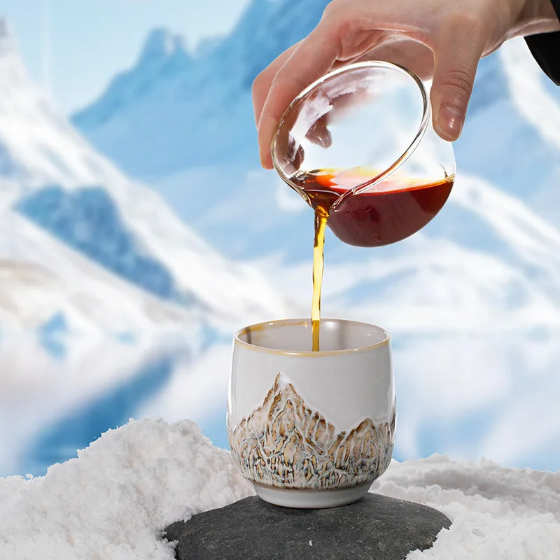 

Kiln-changing ceramiKiln-changing ceramic espresso cup snow mountain texture creative personal tea cup large capacity master cup