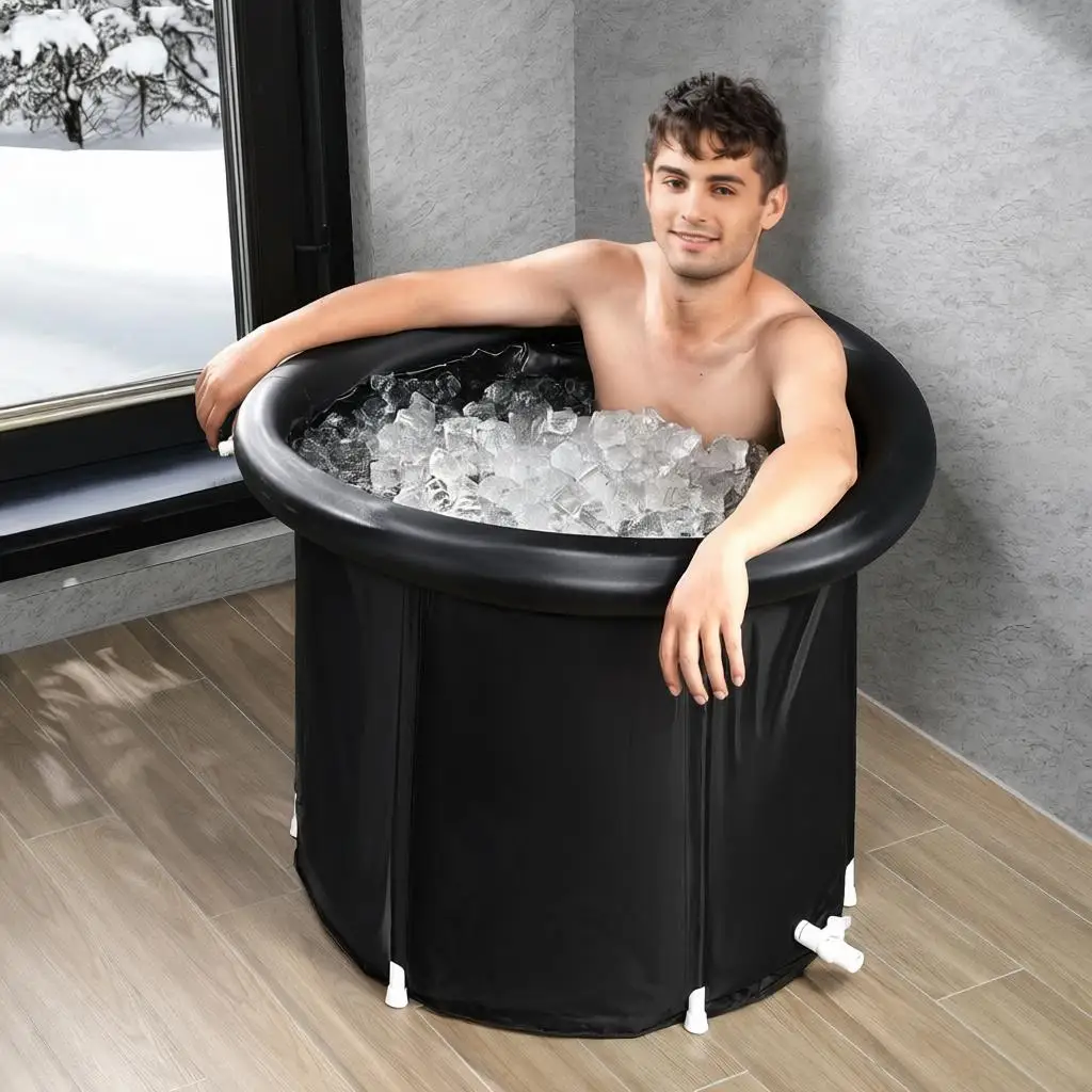 Tragbare Kaltwasserwanne 290L 80x75cm, faltbar mit Deckel für Sportler, aufblasbare Kaltwasser-Therapiewanne für Erwachsene, für Zuhause und Fitness – Detail 4