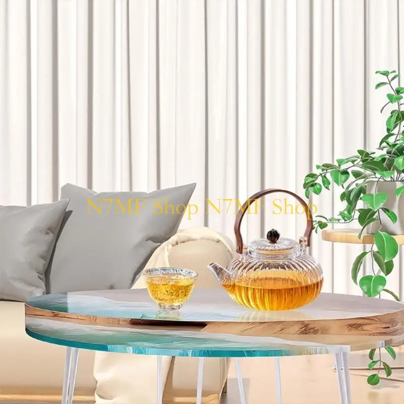 

N7MF Round Desk Silicone Mold River Table Cutting Board Resin Mold Home Decorations