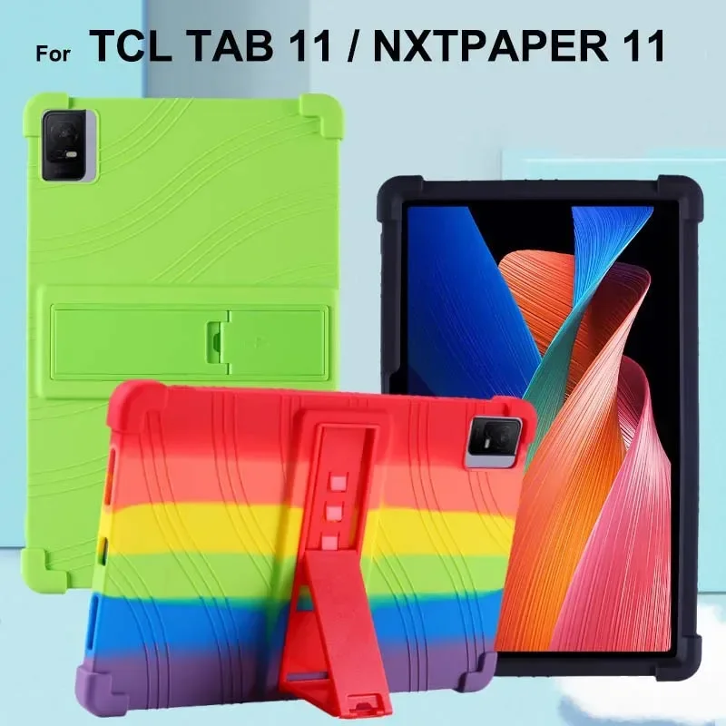 

Soft Silicone Shockproof Case for TCL TAB 11 TCL NXTPAPER 11 Anti-fall Cover TCLTAB11 NXTPAPER11 Protective Casing Stand Holder