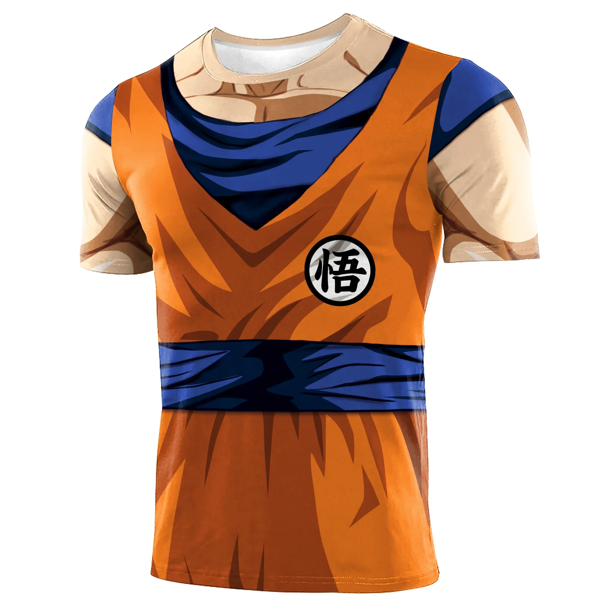 Teanoon เสื้อยืดท็อปแบบตัวสั้นคอสเพลย์ goku สำหรับผู้ชายชุดออกกำลังกายรัดรูปเสื้อยืดกีฬาชุดวอร์ม3D พิมพ์ลายตลกแขนสั้น