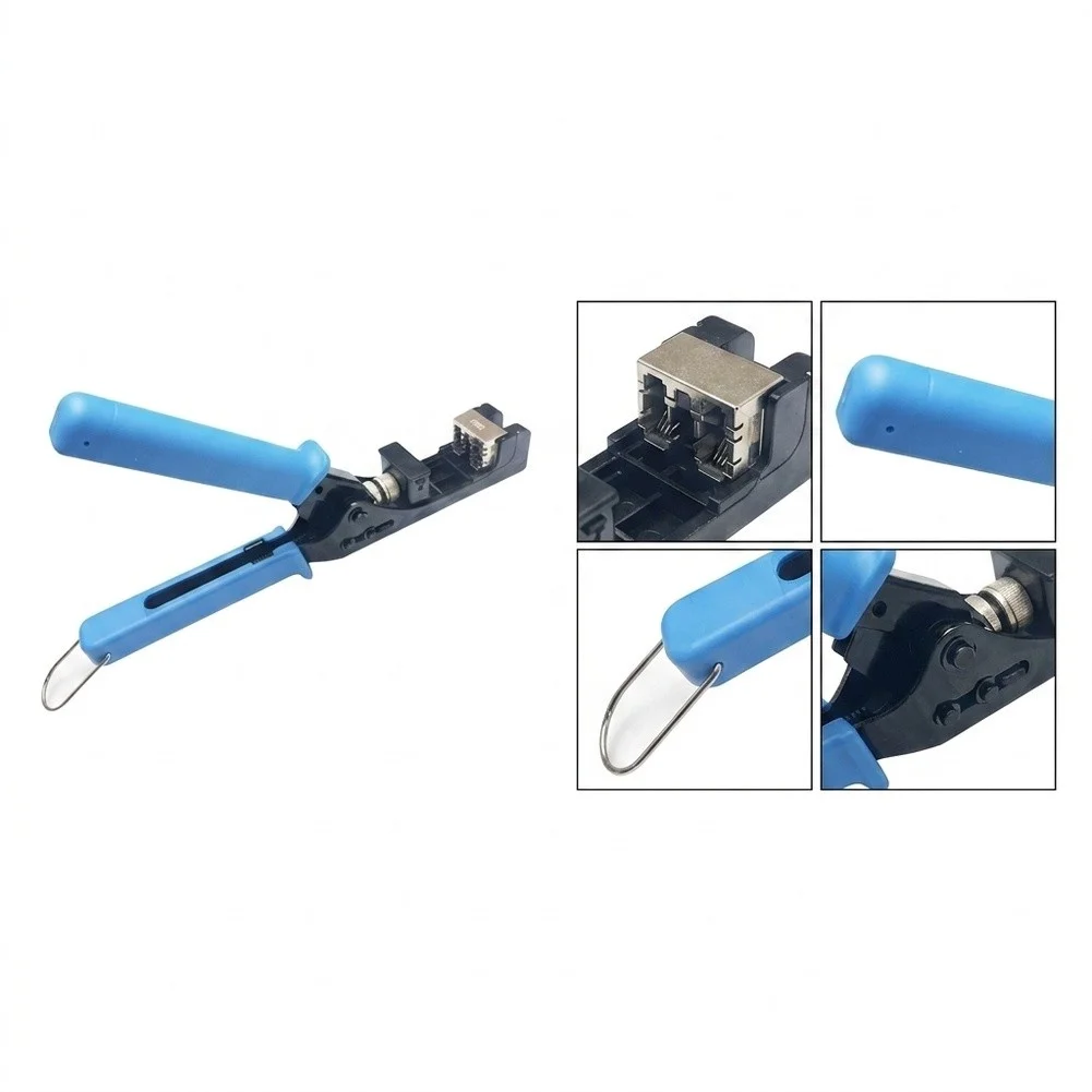 Blue-Handled Punch Down Tool for Cat5e Cat6 For Keystone Jacks with Non-Slip Grip and Efficient One-Squeeze Termination Action