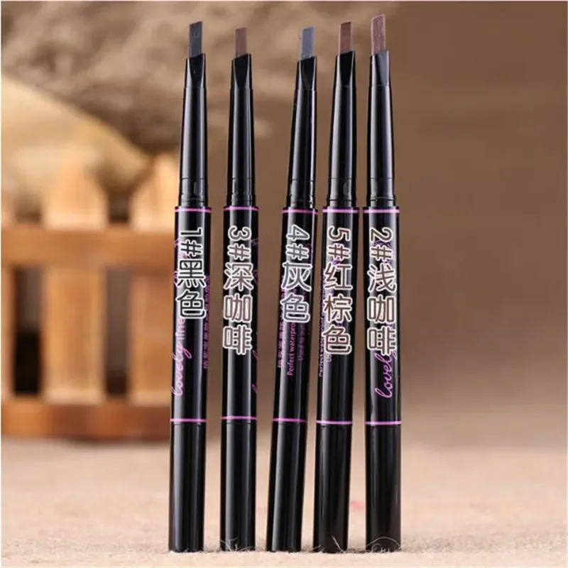 1 pz Matita per sopracciglia impermeabile Donna Lady Eye Brow Pen con pennello Strumenti cosmetici per trucco di bellezza 5 colori