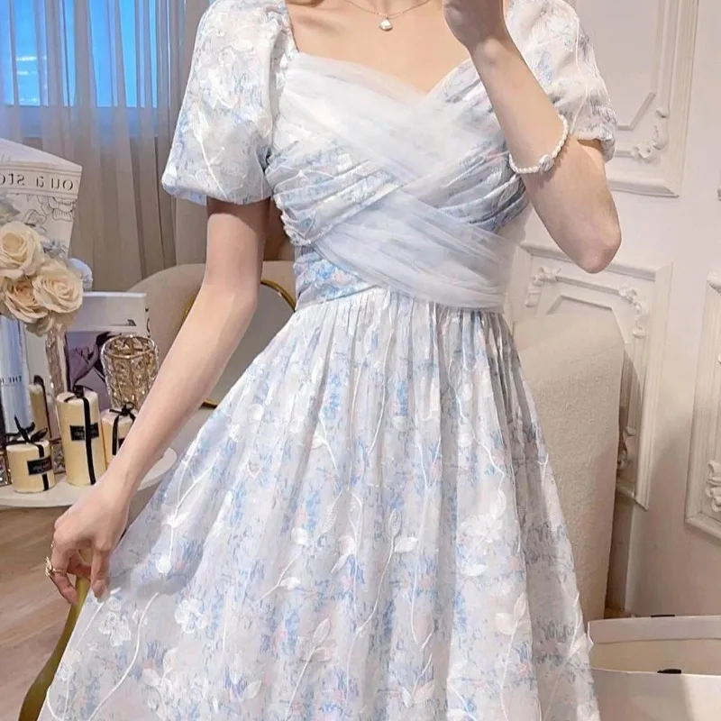 

Summer Romantic High-waisted Gauze Dress for Girl