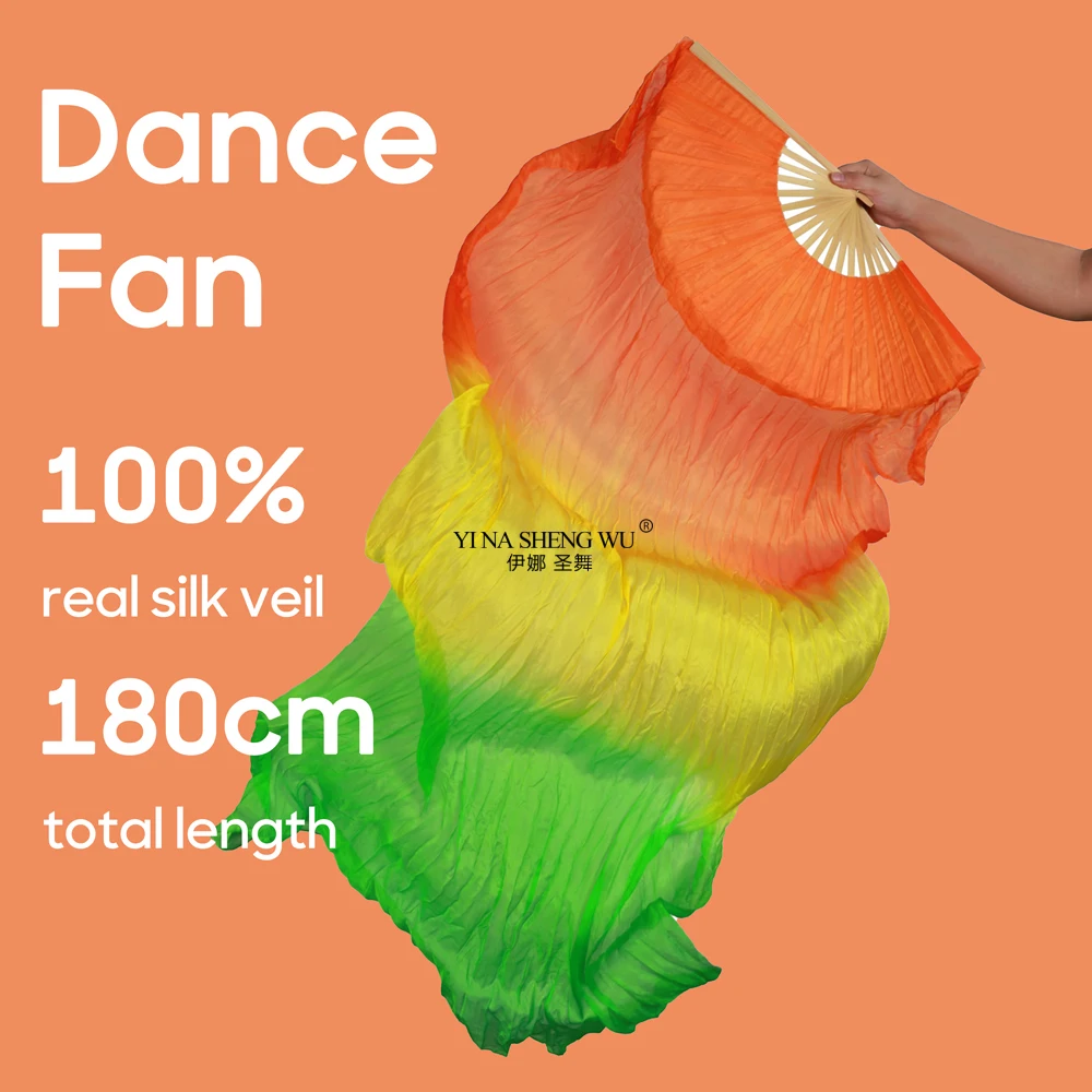 1 Pc Buikdans Fan Voor Vrouw 100% Echte Zijde Sluiers Vouwen Fan Danser Praktijk Props Stage Performance Accessoires dans Fans