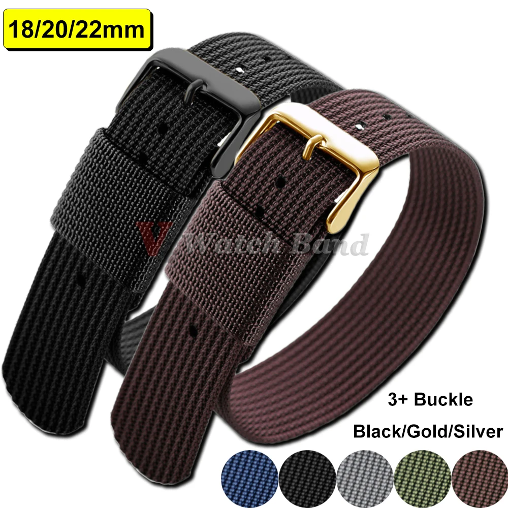Высококачественный нейлоновый ремешок для часов 18 мм, 20 мм, 22 мм, коричневый, зеленый, черный ремешок, военный повседневный ремешок для часов, армейский спортивный браслет, замена ремня Высококачественный нейлоновый ремешок для часов 18 мм, 20 мм, 22 мм, коричневый, зеленый, черный ремешок, военный повседневный ремешок для часов, армейский спортивный браслет, замена ремня