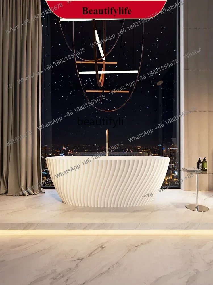 

FF5 Bathroom Artificial Stone Independent Bathtub Line Terms Household Double Hotel Homestay Qimei Design Bathtub