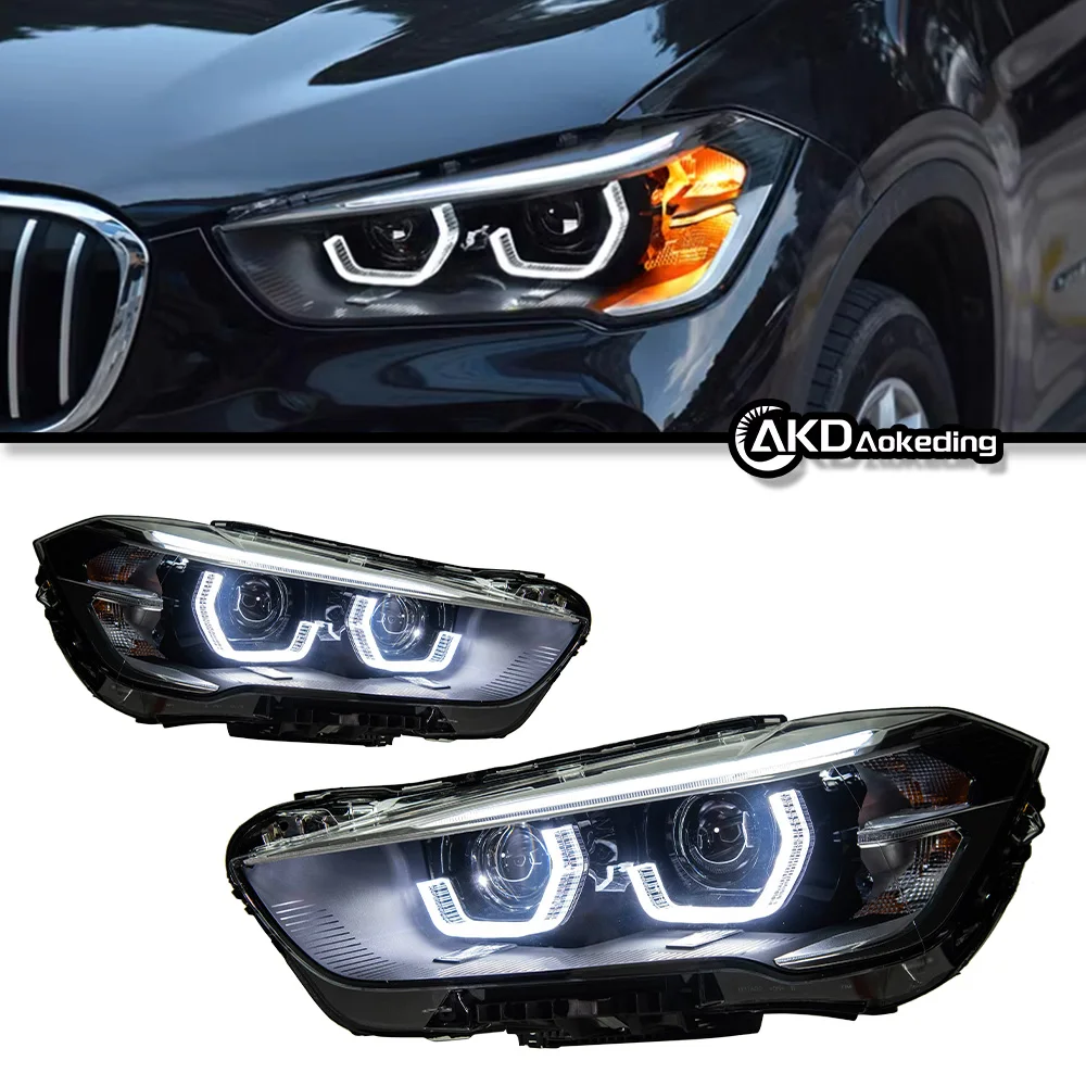 AKD Car Styling Head Lamp for BMW X1 Headlights 2016-2019 F48 LED Headlight Porjector Lens DRL Angel Eye Automotive Accessories