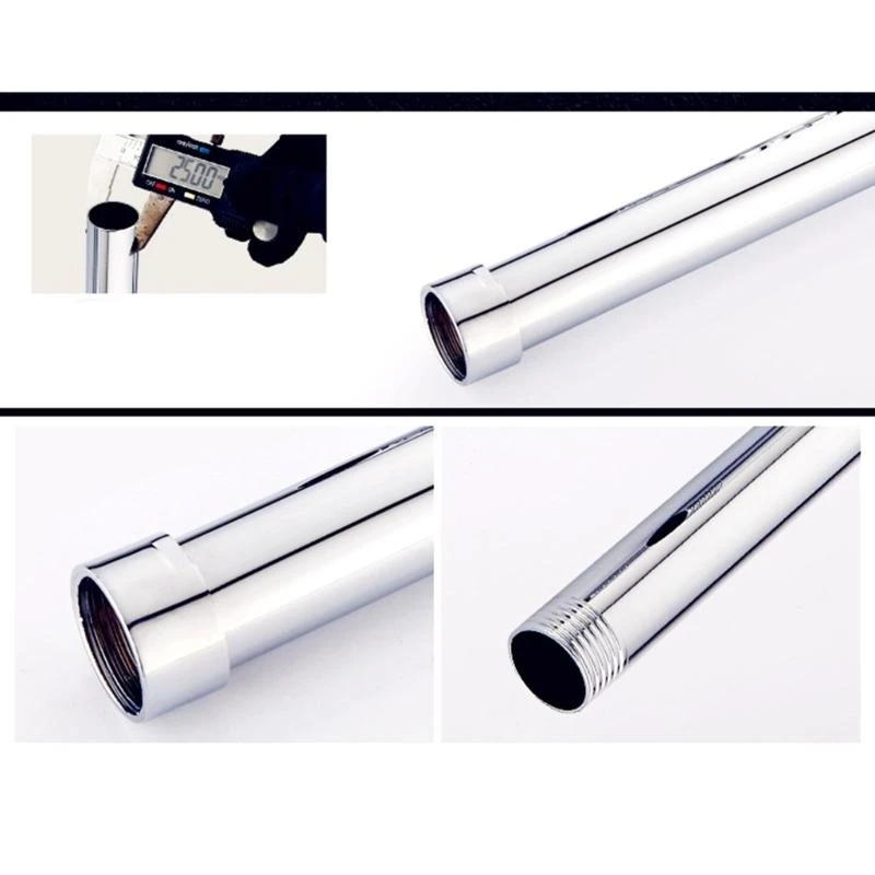 Round Shower Head Extension Rep Replacement Shower Extender Stainless Steels Modern Shower Extension Pipe Mudah Dipasang