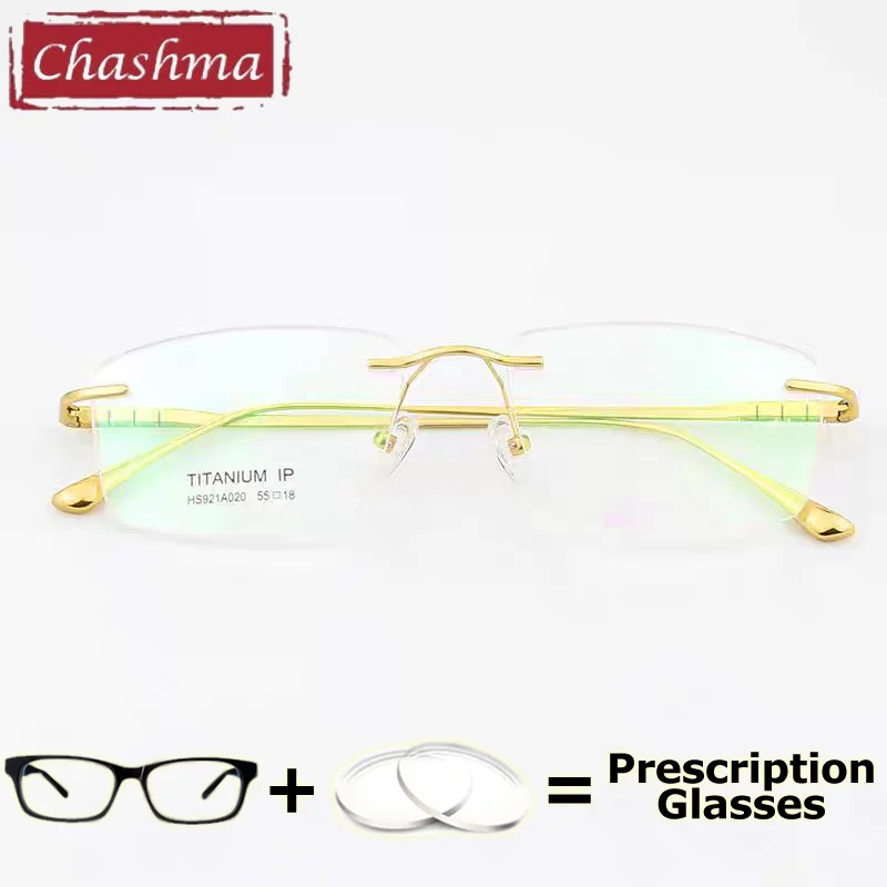 

High End Prescription Glasses Men Optical Pure Titanium Rimless Recipe Eyewear Myopia Eyeglasses Frame Progressive Spectacle