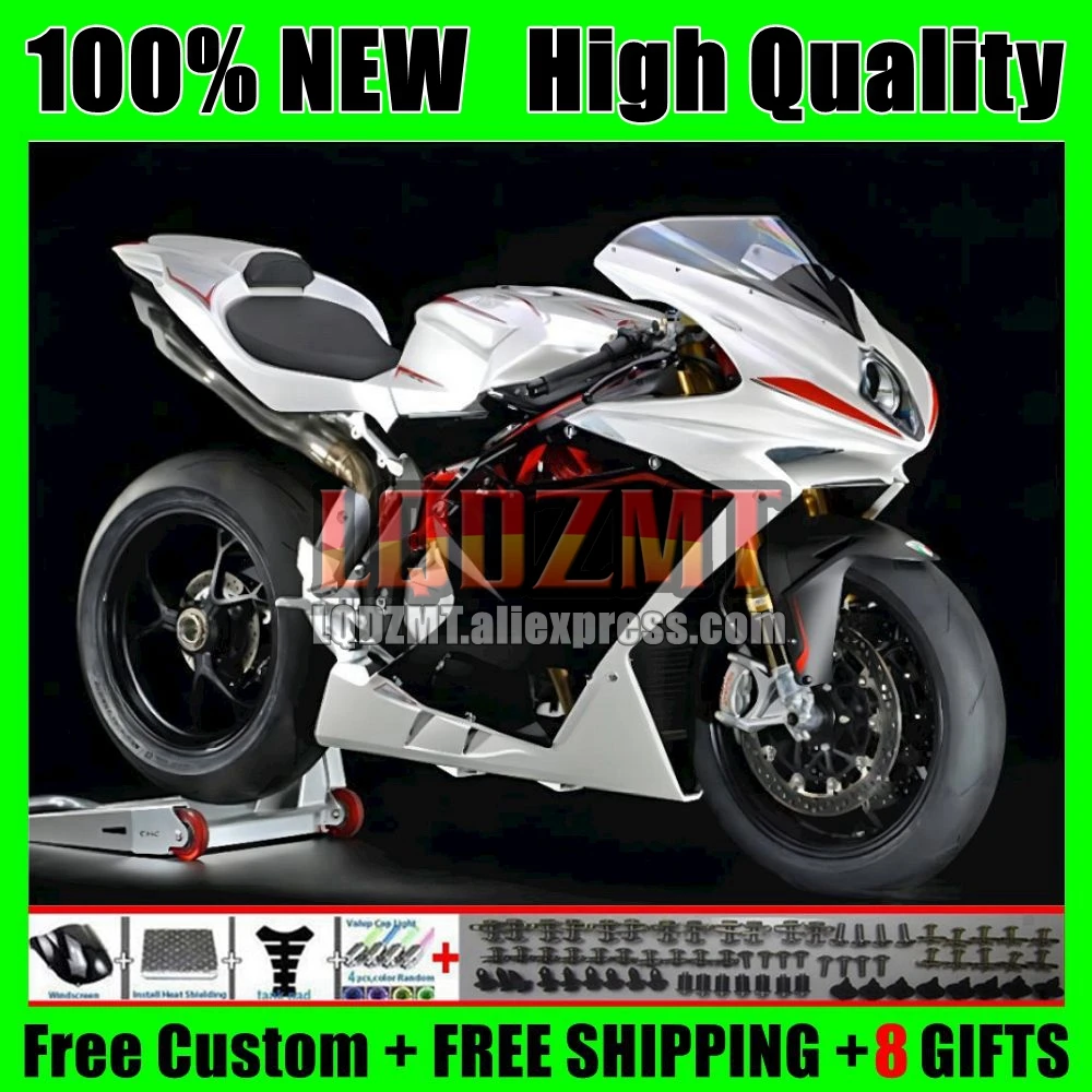 OEM Body For Agusta MV F4 R312 750S 1000 R 750 2005 2006 108No.17 1000CC 1000R 312 1078 1+1 MA MV F4 05 06 Pearl White Fairing