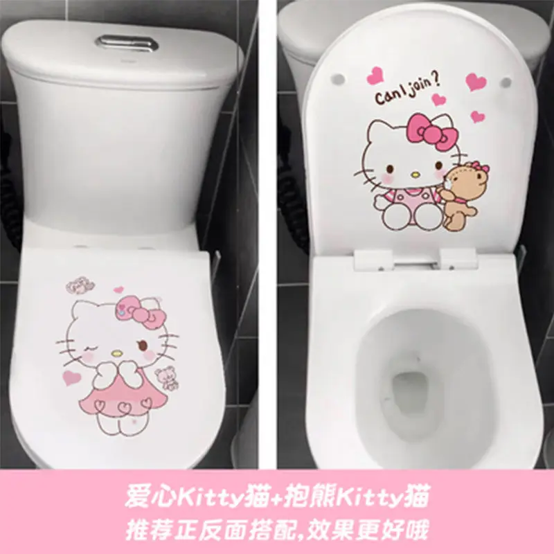 30 Styles New Sanrio Cinnamoroll Net Red Creative Kawaii Waterproof Toilet Cover Sticker Cartoon Decoration Sticker Gift