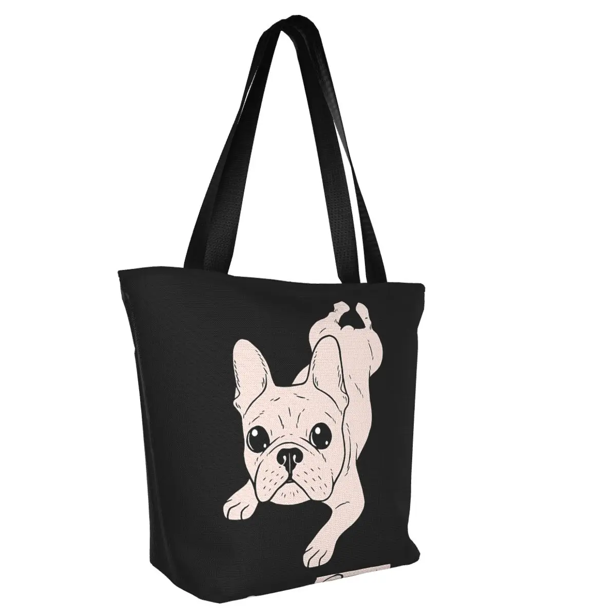 Frog Leg Cream French Bulldog Shopping Bag Aesthetic Cloth Outdoor Handbag Female Fashion Bags