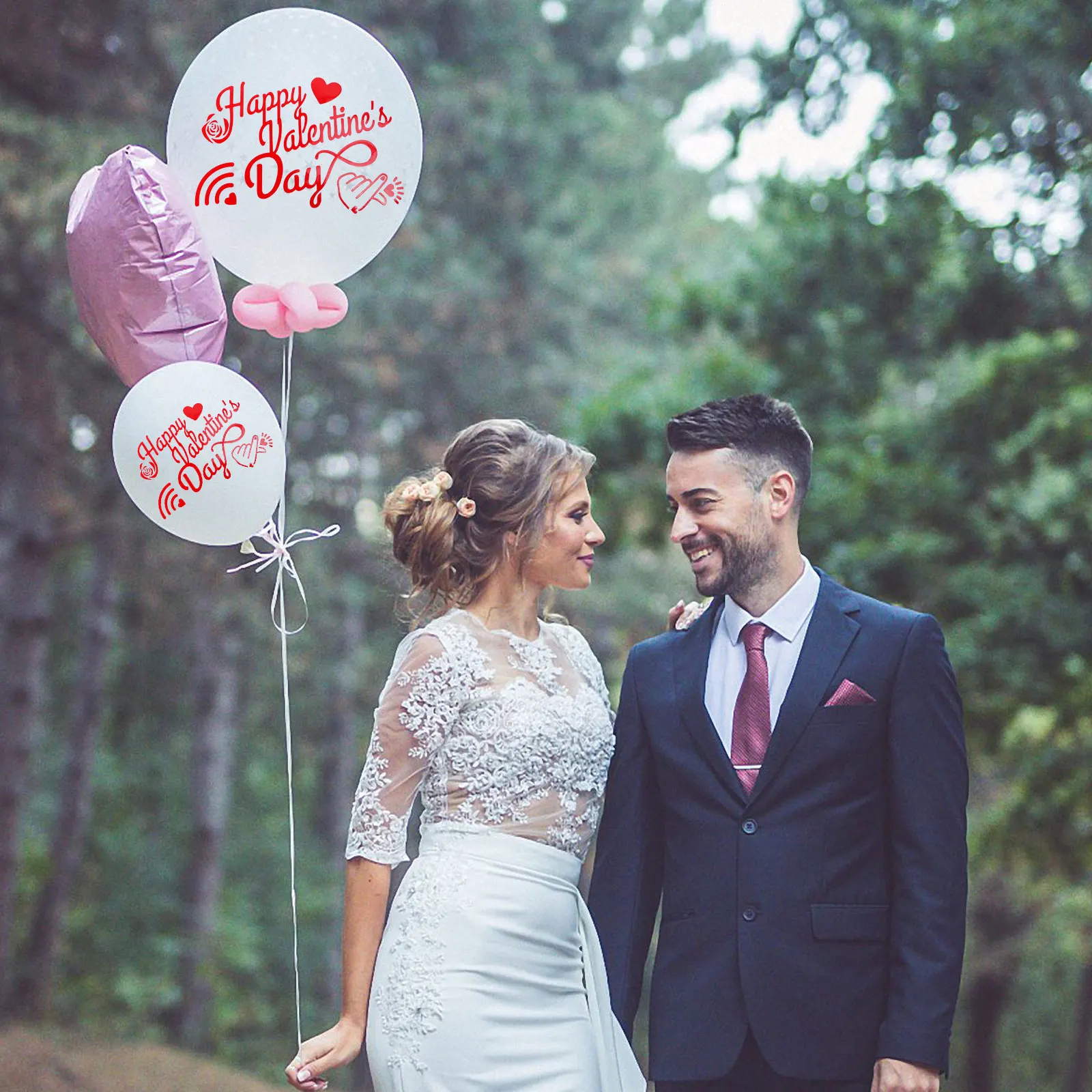 

5 Pcs Pop Ball Sticker Valentine's Day Decorative Balloons Decals for Letter Stickers Decoration Love Heart Red
