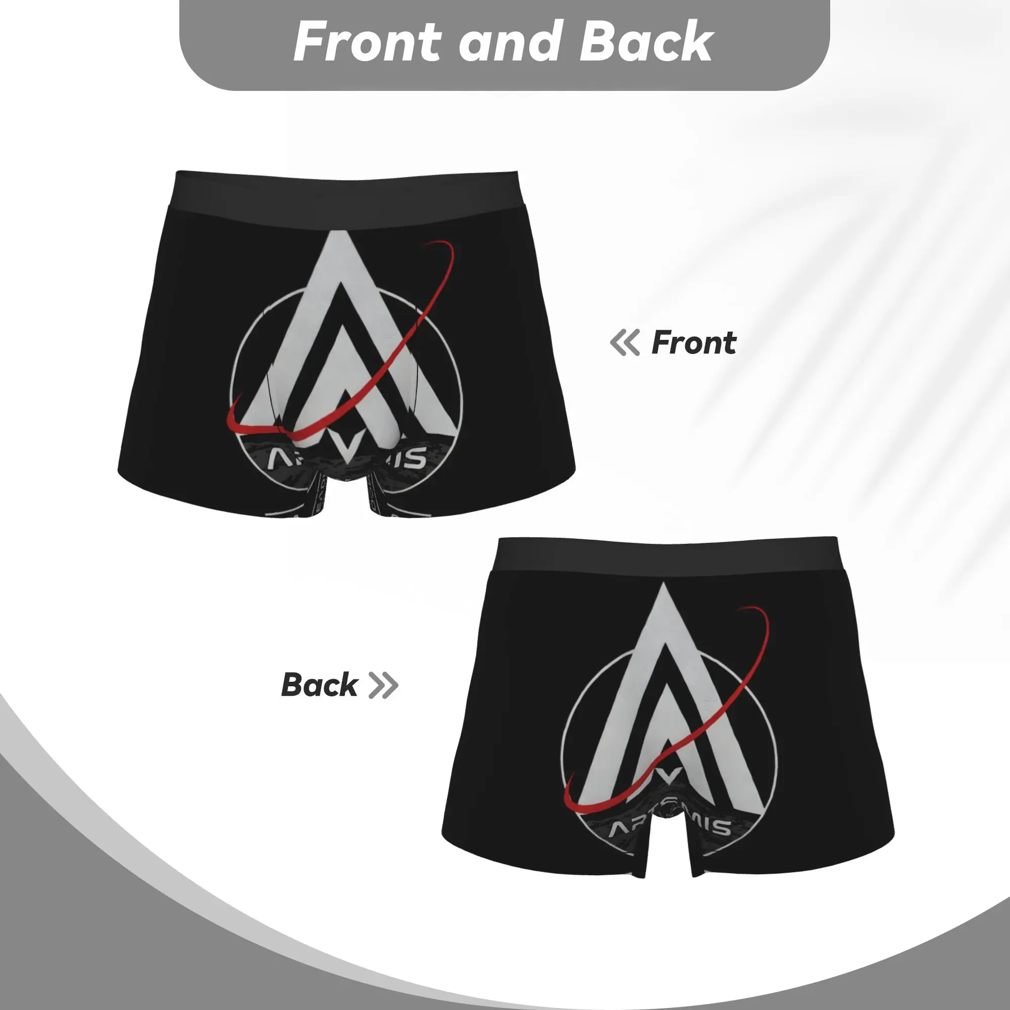 Moon Mission   Funny Space  Artemis ii Underpants Breathbale Panties Men's Underwear Ventilate Shorts Boxer Briefs view 4