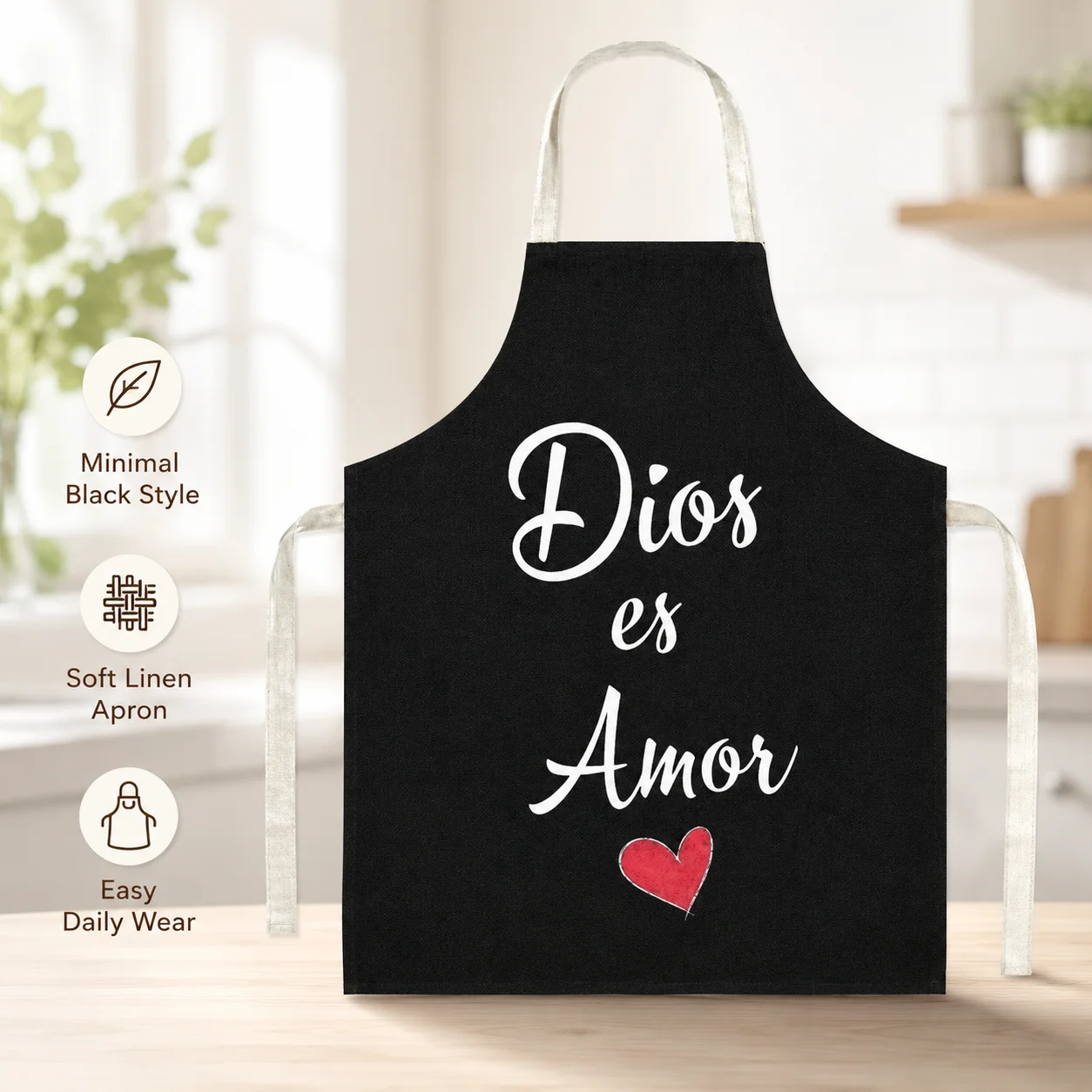 Delantal sin mangas de lino co - Kitchen Baking Quotes reseña y precio