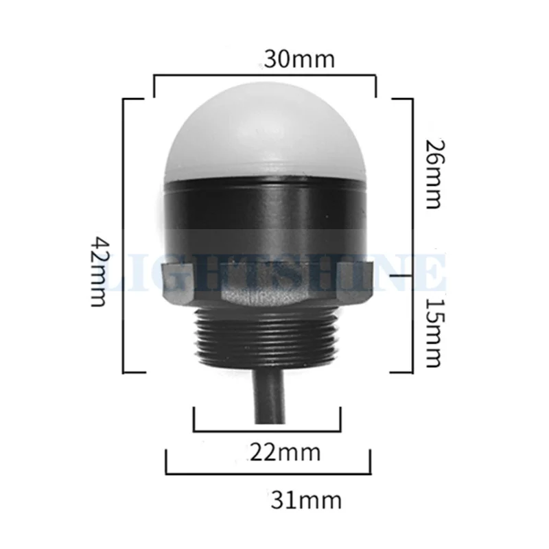 led Tricolour integrated hemispherical signal light Machine tool equipment warning light 12v waterproof alarm light 24v D30mm