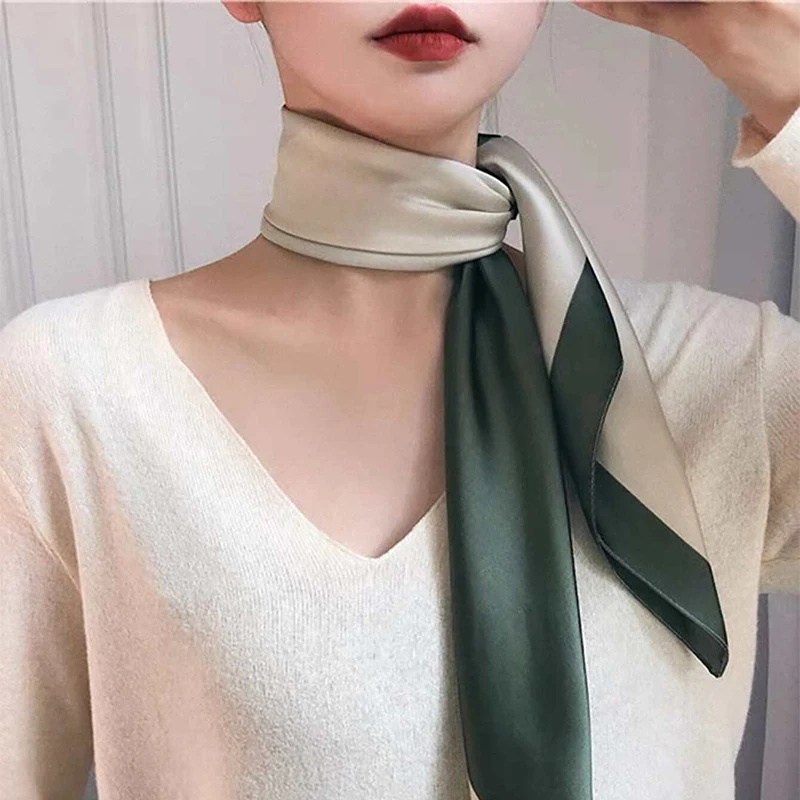 70x70cm Fashion Luxury Women Satin Silk Shawl Square Scarf Tie Wraps Neckerchief Scarves Lady Headband Bandana Foulard