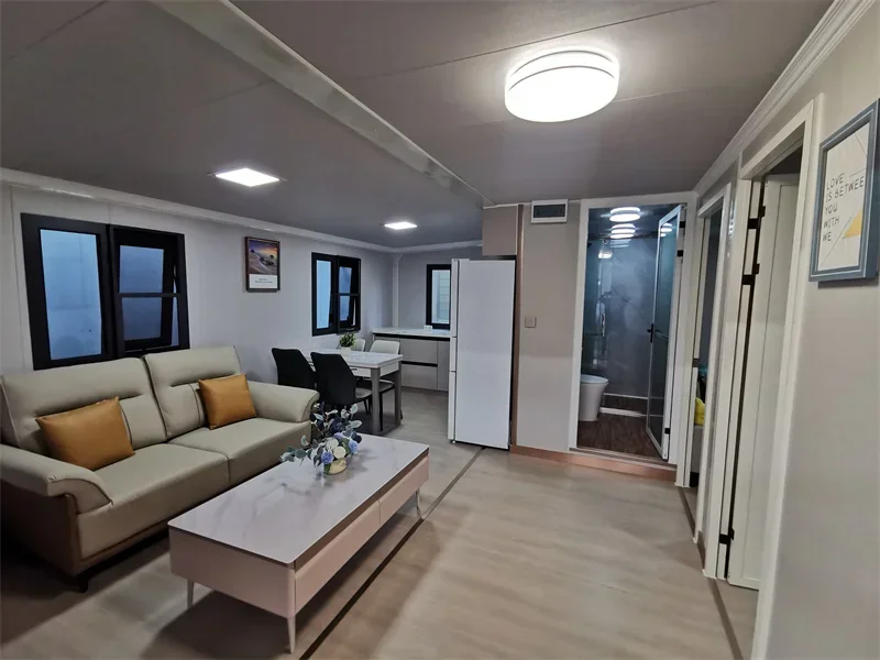 Small Prefabricated Home Tiny Unfoldable Container House Pvc Floor 4 Bedroom Modular House Folding Expandable Container House