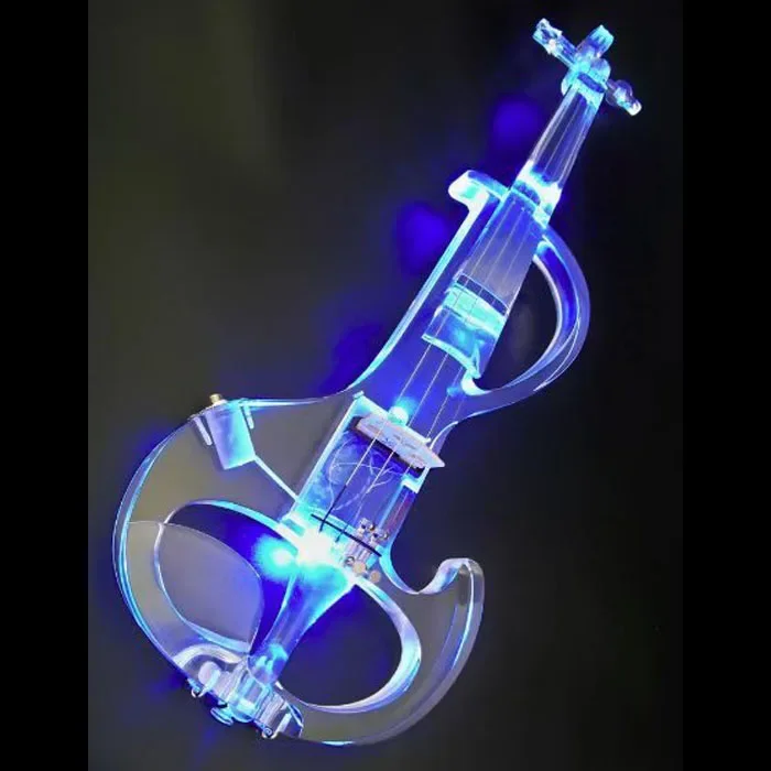 4/4 Electric Violin Transparent Crystal Acrylic Body with Led Light Violin