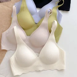 Seamless Push Up Bras For Women Wire Free Bra Female Sexy Lingerie 3/4 Cup Underwear Deep V Padded Brassiere Comfort Intimates