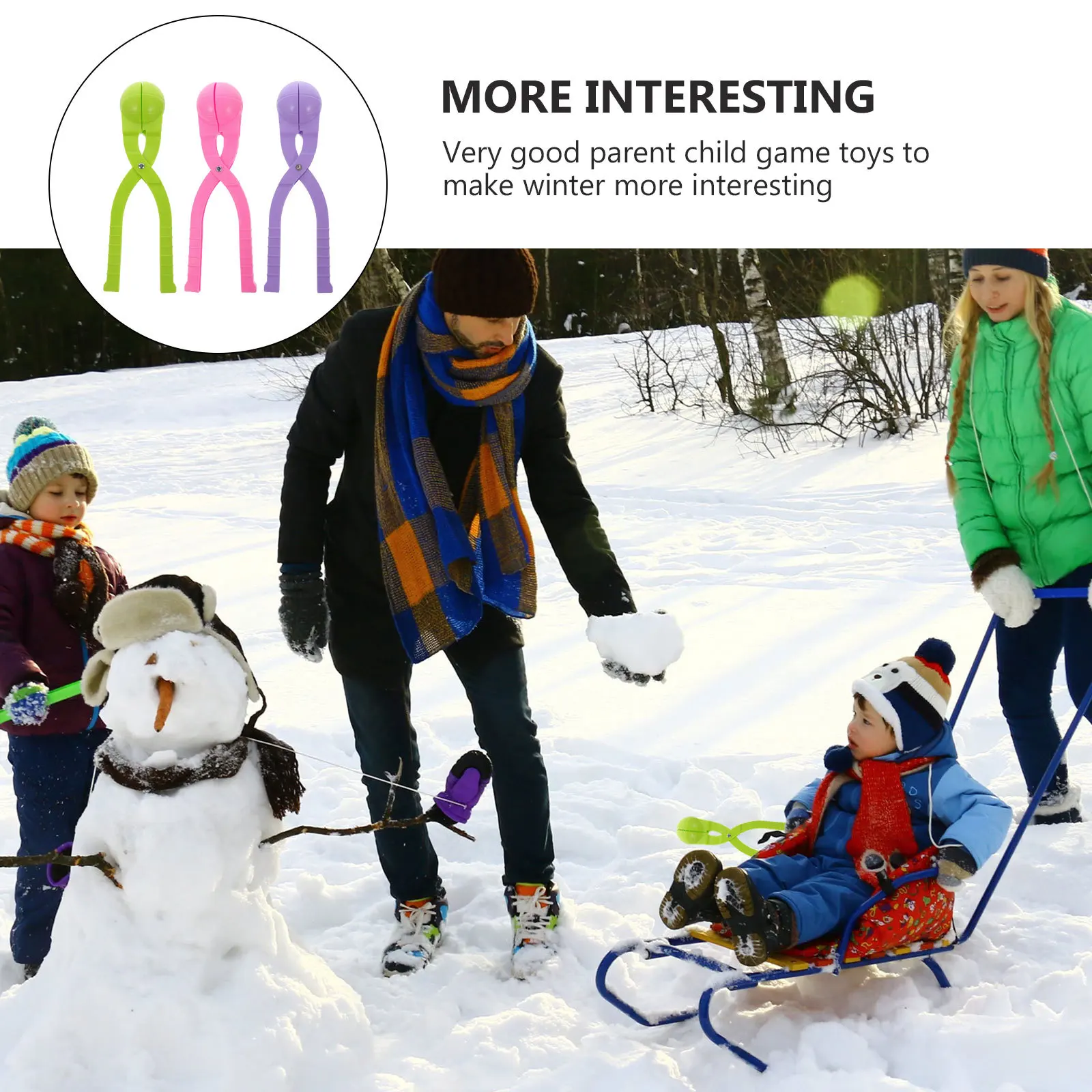 3Pcs Clip Maker Kids Tool Winter Outdoor Clip Clamp Snow Ball Maker Fight Toy Winter Outdoor Toys