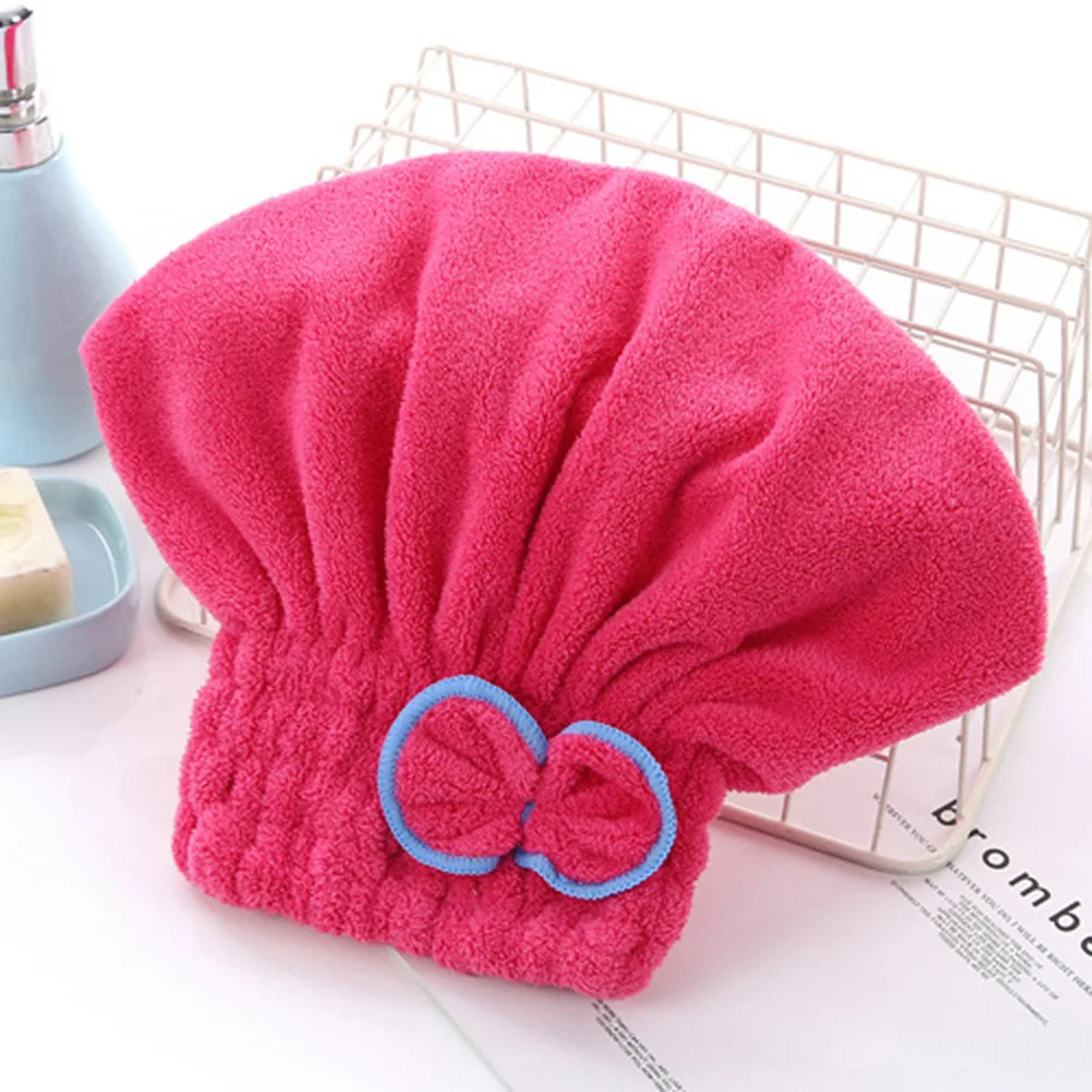 High Density Hair Hat Shower Cap Hair Towel Hair Turban Microfiber Quick Dry Towel Soft Women Head Wrap Hat 6 Colors